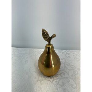 Brass Pear Shaped Decorative Bell With Leaf Handle‎ Vintage Design